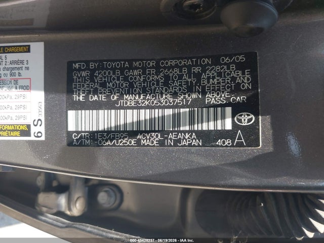 صورة مصغرة 9 لـ 2005 Toyota CAMRY LE