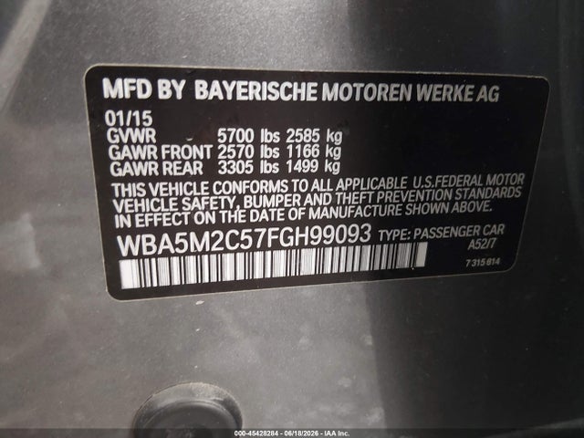 2015 BMW 535I GRAN TURISMO photo 9