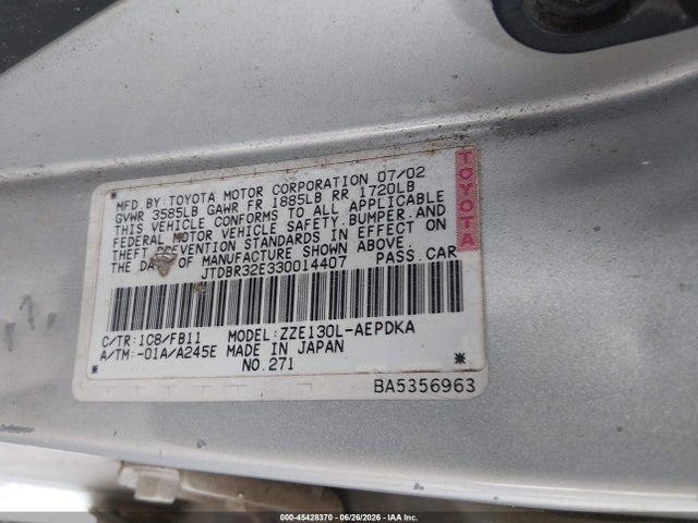 2003 Toyota COROLLA CE photo 9