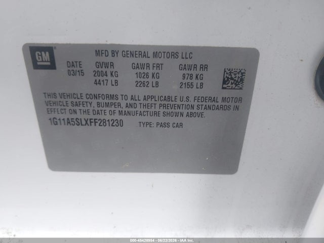 2015 Chevrolet MALIBU 1FL photo 9