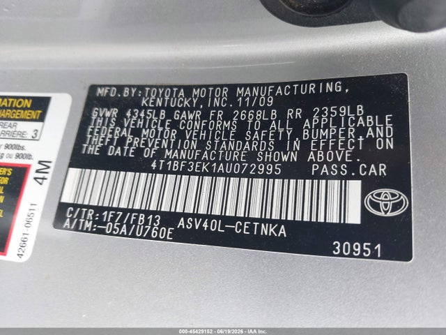 2010 Toyota CAMRY LE 照片 9