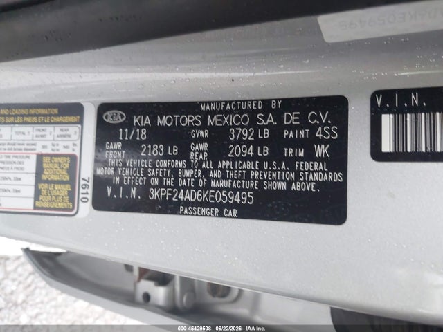 صورة 9 لـ 2019 KIA FORTE LXS