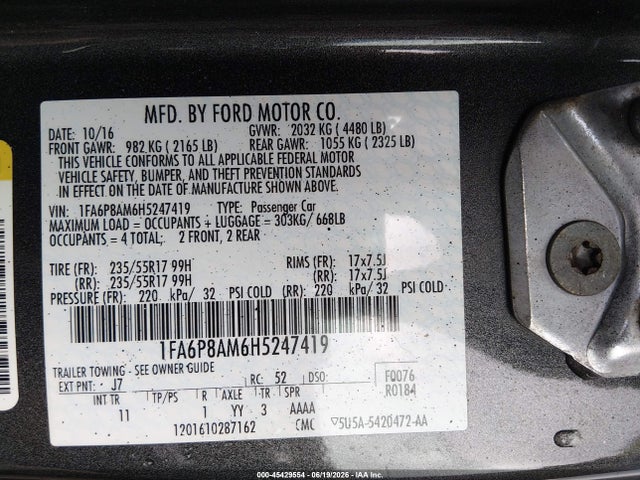 2017 FORD MUSTANG V6 照片 9
