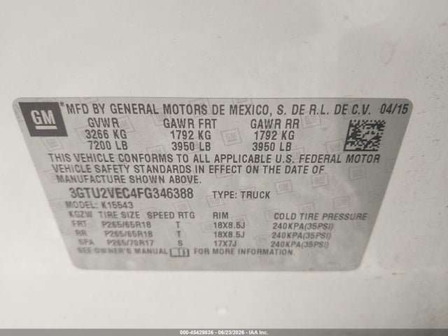 2015 GMC SIERRA 1500 SLT 照片 9