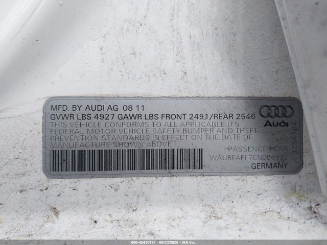 2012 AUDI A4 2.0T PREMIUM 照片 9