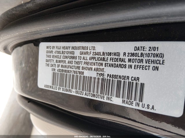 2001 Subaru OUTBACK H6-3.0 缩略图 9