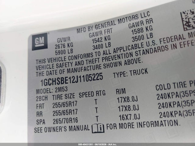 2018 Chevrolet COLORADO 2WD WORK TRUCK 照片 9