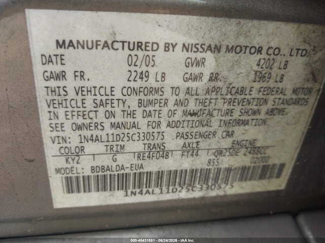 صورة مصغرة 9 لـ 2005 Nissan ALTIMA 2.5 S