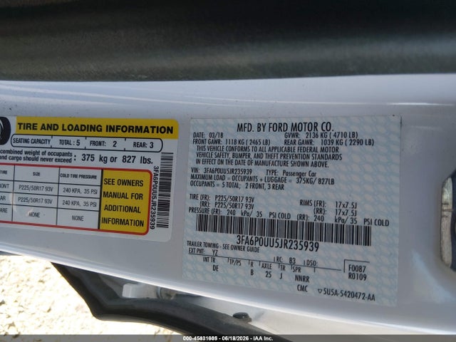2018 FORD FUSION HYBRID S 照片 9