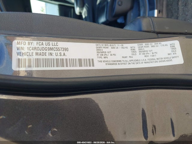 2021 DODGE DURANGO GT PLUS AWD 9