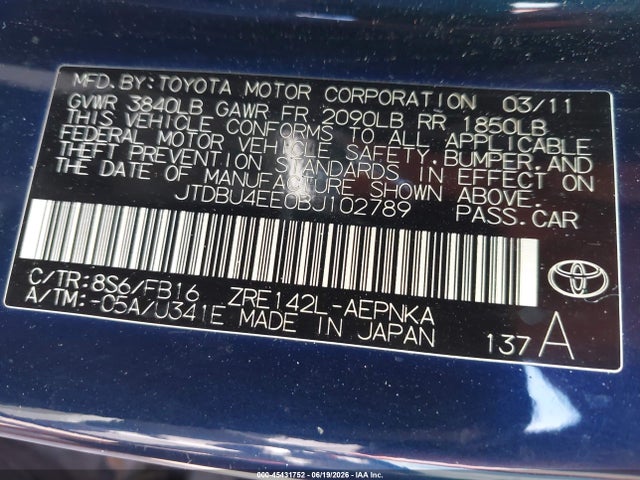 2011 Toyota COROLLA LE photo 9