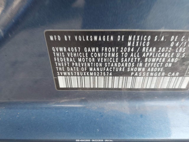 صورة 9 لـ 2019 Volkswagen JETTA 1.4T S