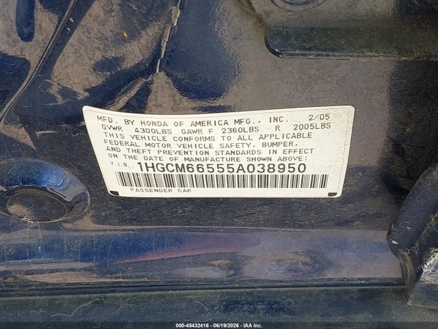 2005 Honda ACCORD 3.0 EX 照片 9