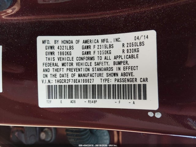 2014 Honda ACCORD EX — фото 9