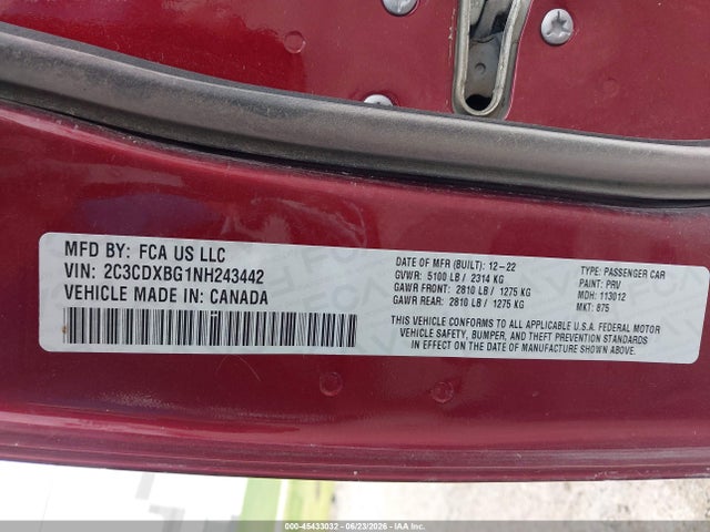 2022 DODGE CHARGER SXT RWD 9