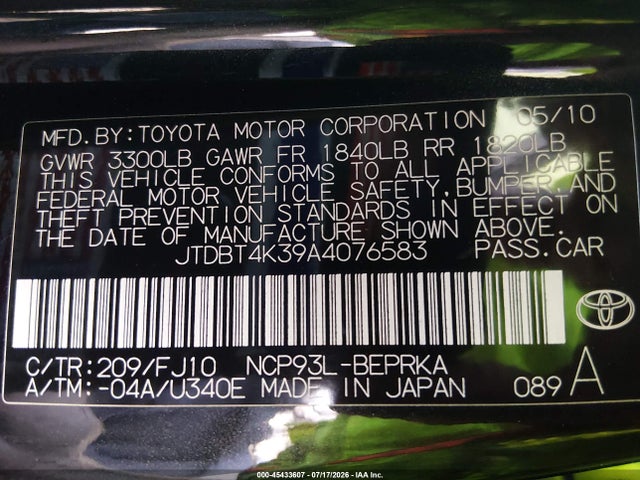 2010 Toyota YARIS 照片 9
