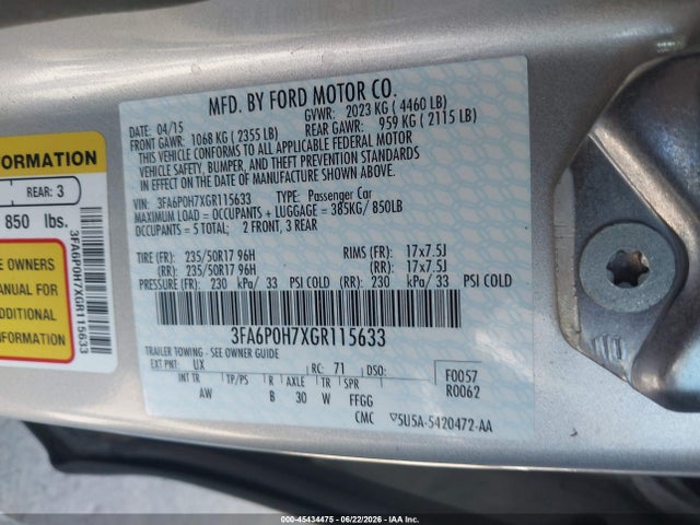 صورة 9 لـ 2016 FORD FUSION SE