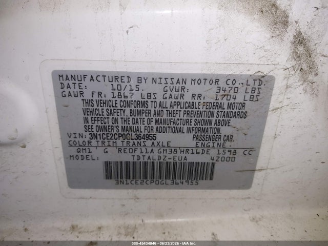 صورة 9 لـ 2016 Nissan VERSA NOTE S (SR)/S PLUS/SL/SR/SV