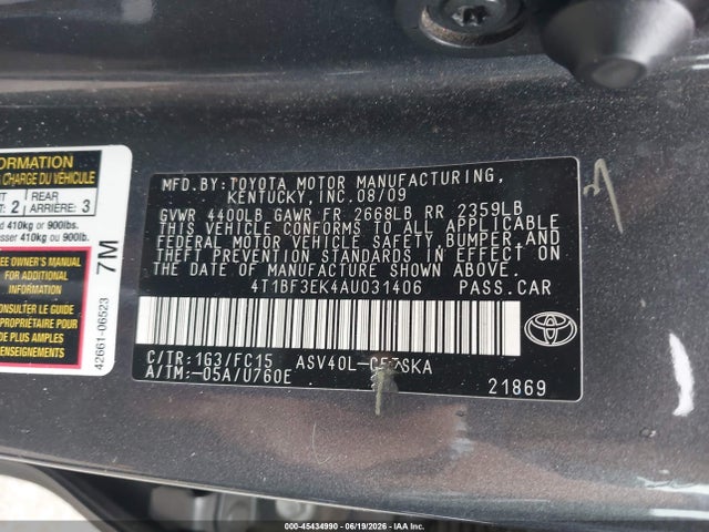 2010 Toyota CAMRY SE photo 9