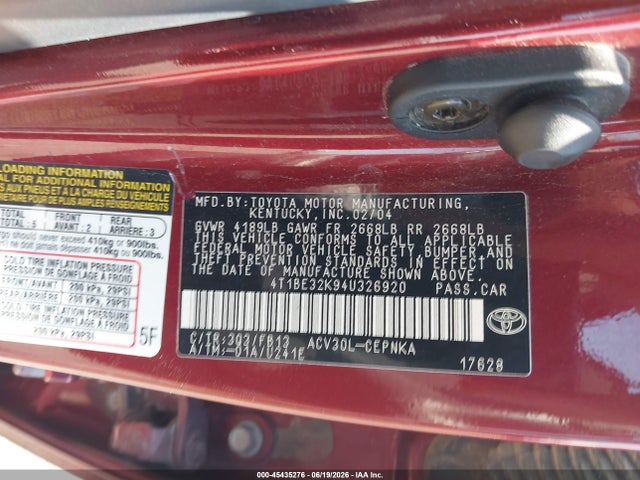 صورة 9 لـ 2004 Toyota CAMRY LE