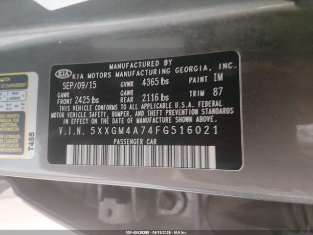 2015 KIA OPTIMA LX — фото 9