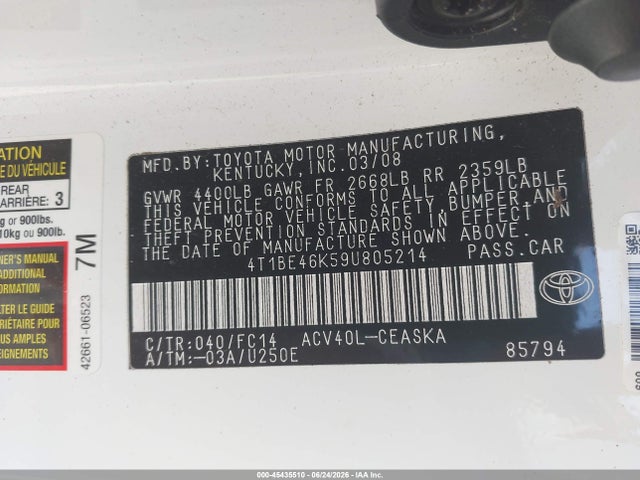 2009 Toyota CAMRY SE photo 9