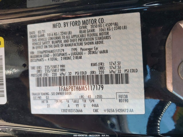 صورة مصغرة 9 لـ 2021 FORD MUSTANG ECOBOOST FASTBACK