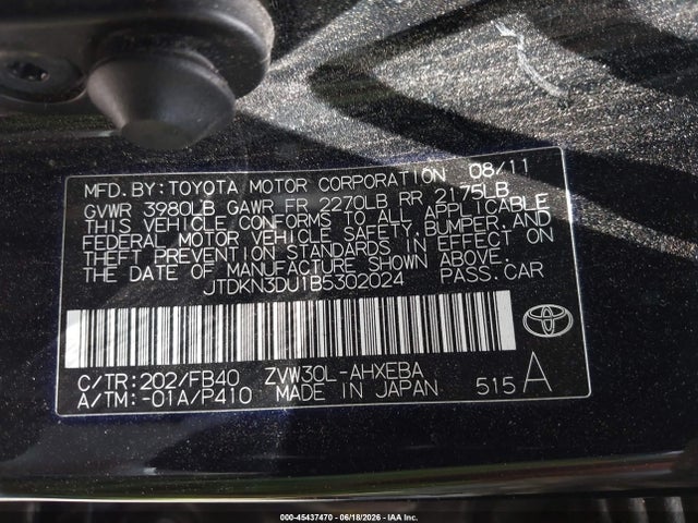 2011 Toyota PRIUS TWO photo 9