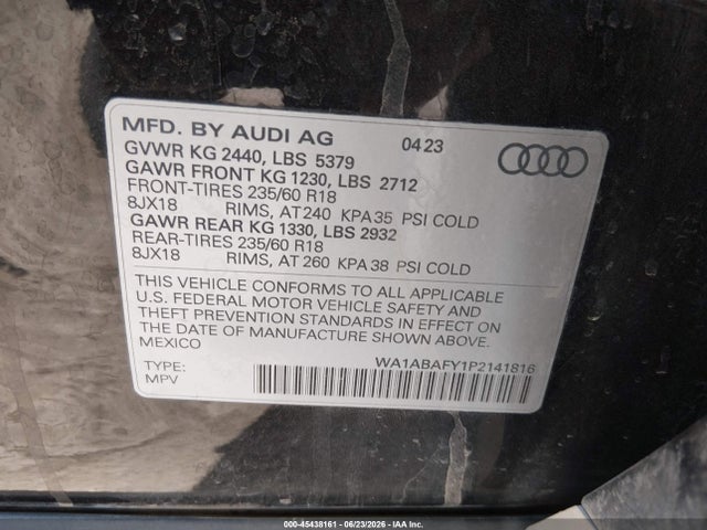 2023 AUDI Q5 PREMIUM 40 TFSI QUATTRO S TRONIC 9