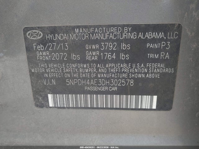 2013 Hyundai ELANTRA LIMITED 照片 9