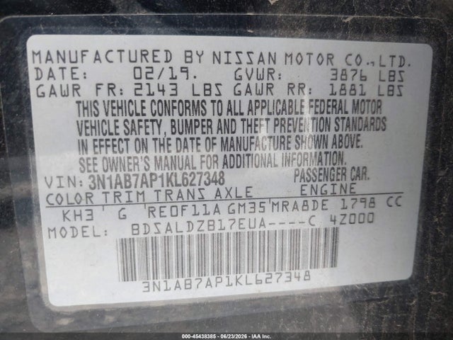 صورة 9 لـ 2019 Nissan SENTRA SV
