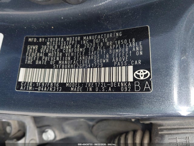 صورة 9 لـ 2016 Toyota COROLLA LE PLUS