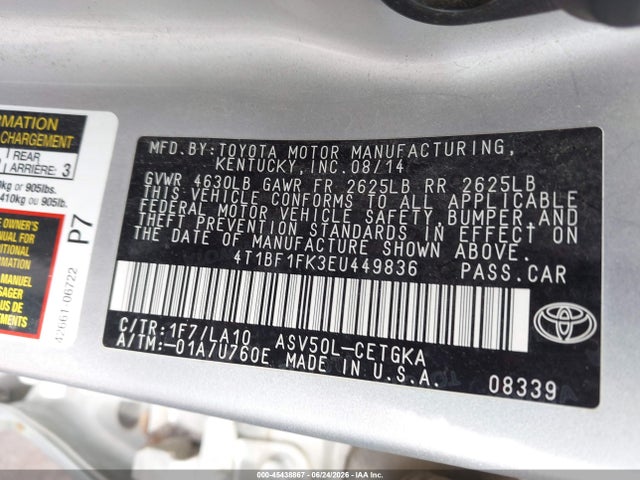 2014 Toyota CAMRY XLE — фото 9
