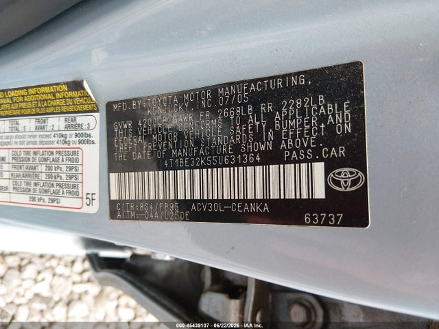 صورة 9 لـ 2005 Toyota CAMRY LE