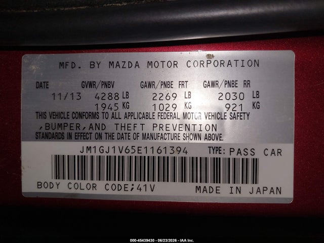 2014 Mazda MAZDA6 I TOURING — фото 9