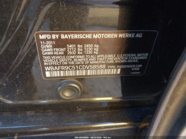 2012 BMW 550I 照片 9