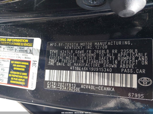 2009 Toyota CAMRY LE photo 9