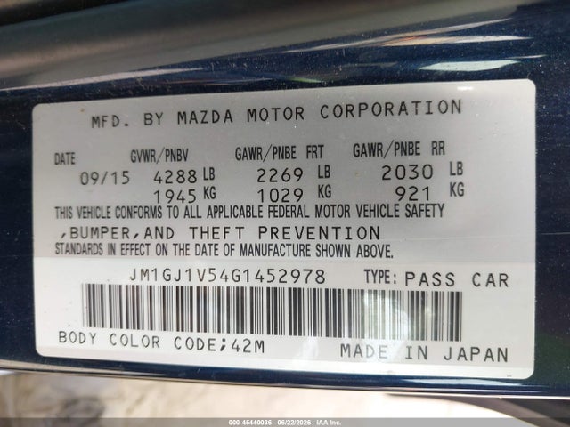 2016 Mazda MAZDA6 I TOURING — фото 9