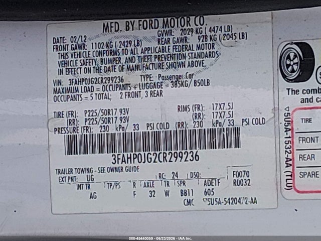 صورة 9 لـ 2012 FORD FUSION SEL