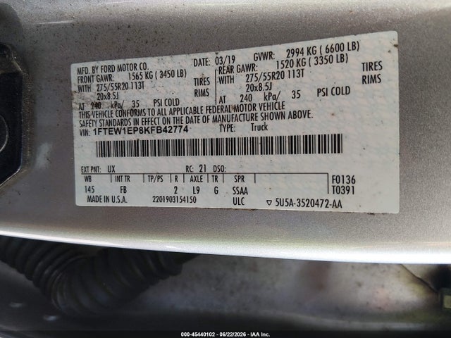 2019 FORD F-150 XLT 照片 9