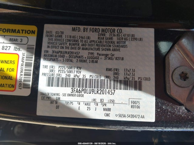 صورة 9 لـ 2020 FORD FUSION HYBRID SE
