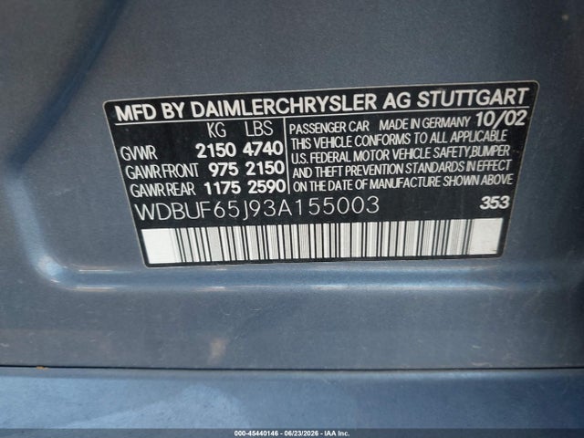 صورة 9 لـ 2003 Mercedes-BENZ E 320