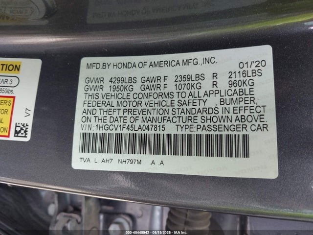 2020 Honda ACCORD EX photo 9