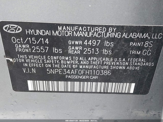 2015 Hyundai SONATA SPORT — фото 9
