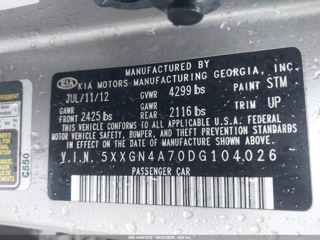 2013 KIA OPTIMA EX 照片 9