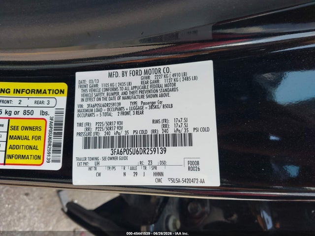 2013 FORD FUSION ENERGI TITANIUM — фото 9