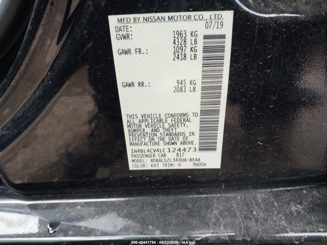 2020 Nissan ALTIMA SR FWD 照片 9