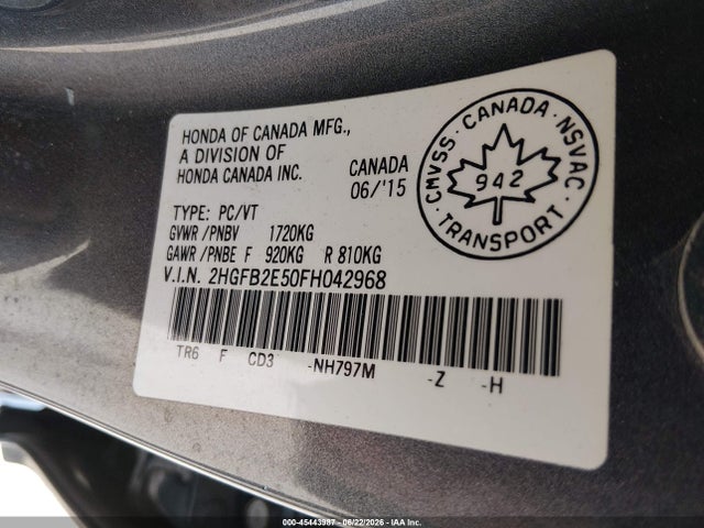 2015 Honda CIVIC LX — фото 9