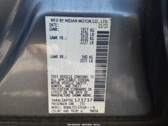 2016 Nissan ALTIMA 2.5 SL 照片 9