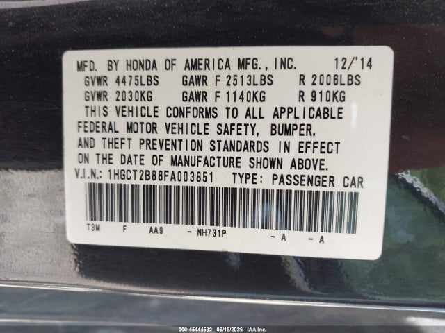 صورة 9 لـ 2015 Honda ACCORD EX-L V-6